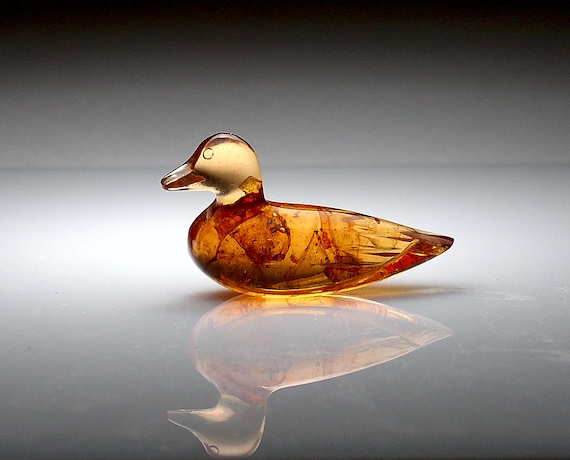 Amber duck figurine