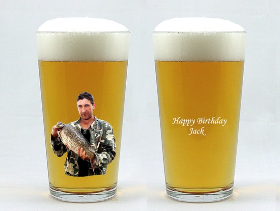 Beer Glass personalised, your  text and photo, model of glass - PINT  0,57 l, without background, birthday gift