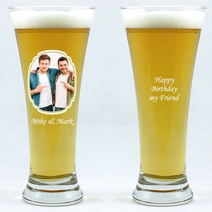 Beer Glass personalised, your  text and photo, model of glass - PUB  0,33 l, Frame 3, birthday gift