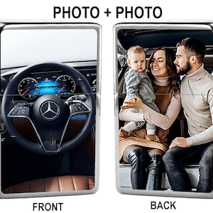 Lighter personalised MERCEDES E cockpit birthday gift  photo / text, metal tin box with your picture / petrol metal lighter dedication