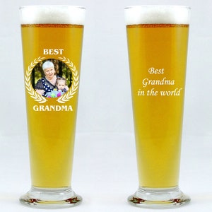 Beer Glass personalised, your  text and photo, model of glass - LINZ  0,39 l, Frame 1, birthday gift