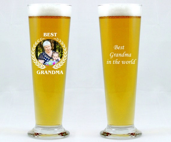 Beer Glass personalised, your  text and photo, model of glass - LINZ  0,39 l, Frame 1, birthday gift