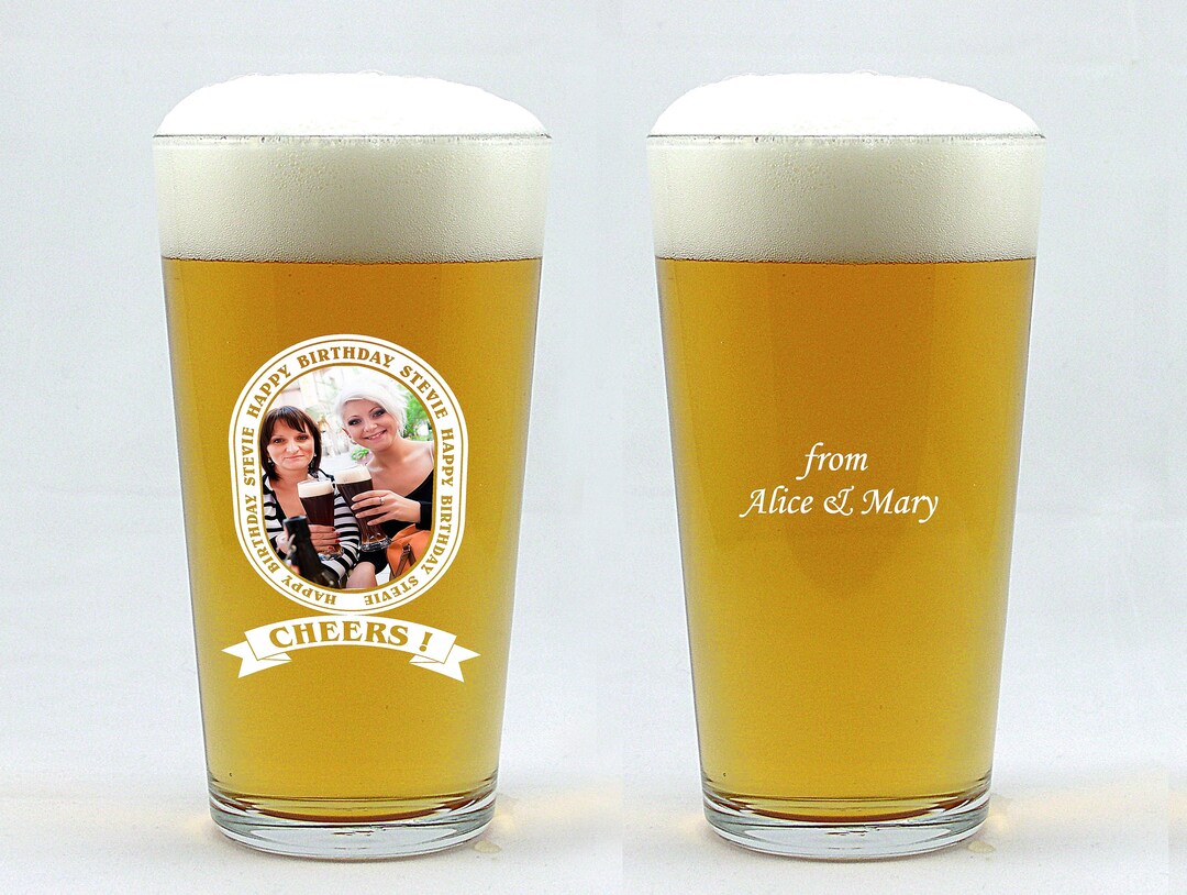 Beer Glass Personalised, Your Text and Photo, Model of Glass - PINT 0 ...