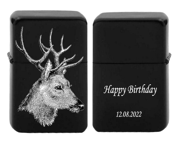 Lighter for hunters personalised birthday gift  photo / text, gift box  / petrol metal lighter dedication, derr, black grouse, partridge