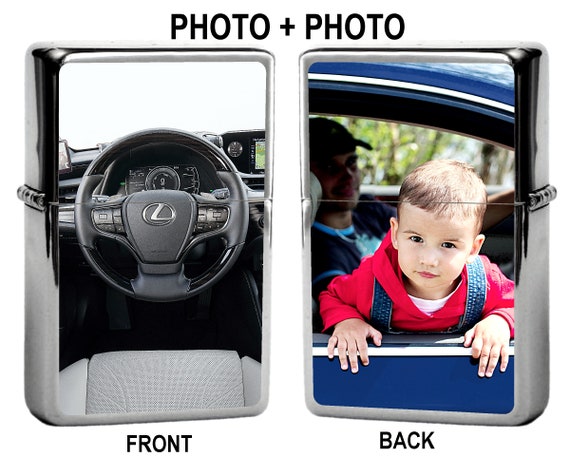 Lighter personalised LEXUS cockpit birthday gift  photo / text, metal tin box with your picture / petrol metal lighter dedication, your car