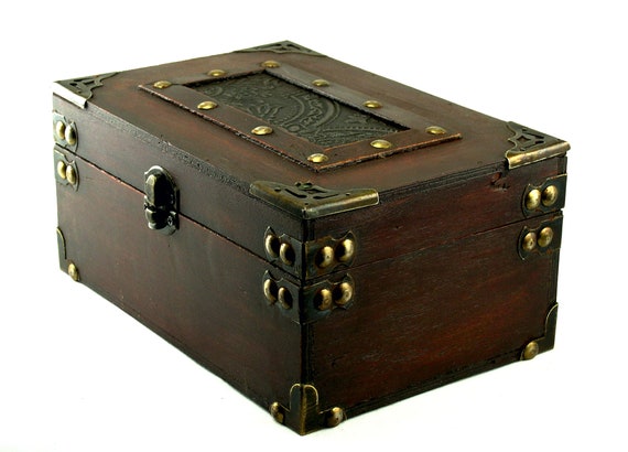 Wooden handmade box personalised,  for your jewellery, photos or some little things vintage colonial mini trunk  birthday wedding gift  new1