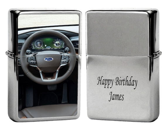Lighter personalised FORD EXPLORER cockpit birthday gift  photo / text, metal tin box with your picture / petrol metal lighter dedication