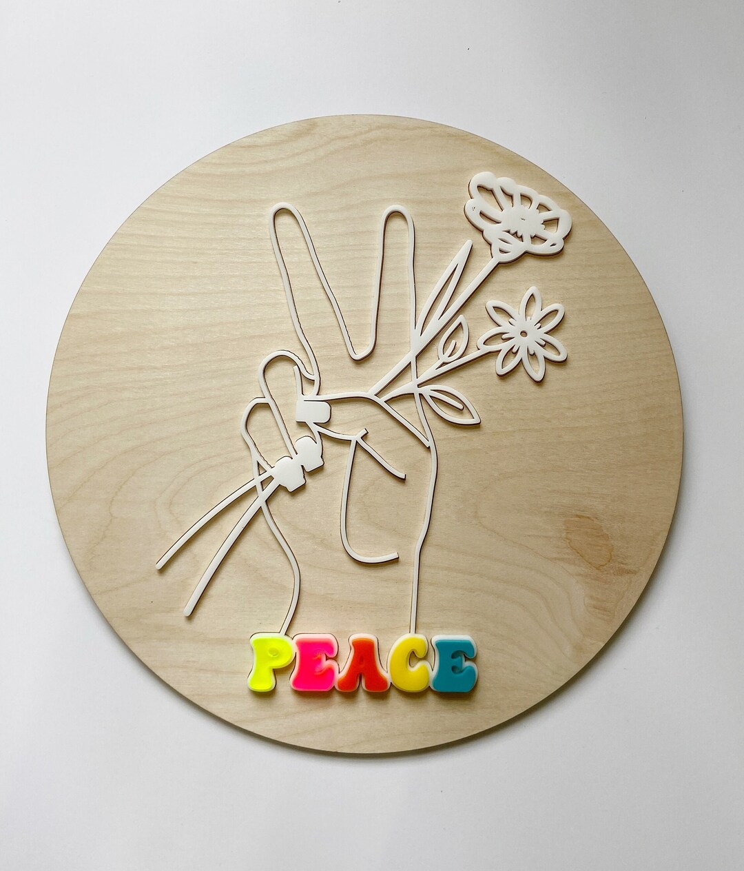 Peace Sign Decor Sign 3D Sign Groovy Sign Kids Decor Etsy