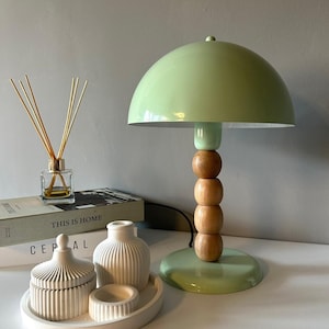 Mushroom Table Lamp With On/Off Button Contemporary Desk Lamp, Home Decor Modern, Vintage Bedside Lamp, Retro Minimal Design Industrial Lamp