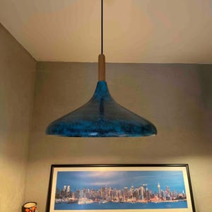 Wooden Pendant Light, 35cm Kitchen Hanging Lamp, Minimalist Lighting Modern and Interior Design Light Nordic Scandinavian Ceiling Fixture