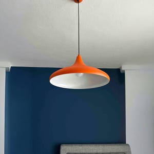 Dome Pendant Light 35cm Scandinavian Hanging Light, Metal Ceiling Light, Orange Pendant Light, Modern Ceiling Lamp, Nordic Design Lamp