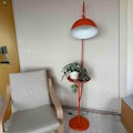 Floor Lamp Metal, Orange Modern Floor Lamp, E27 Socket, 30 cm Width, Adjustable Lampshade, Floor Lamp with Shelf