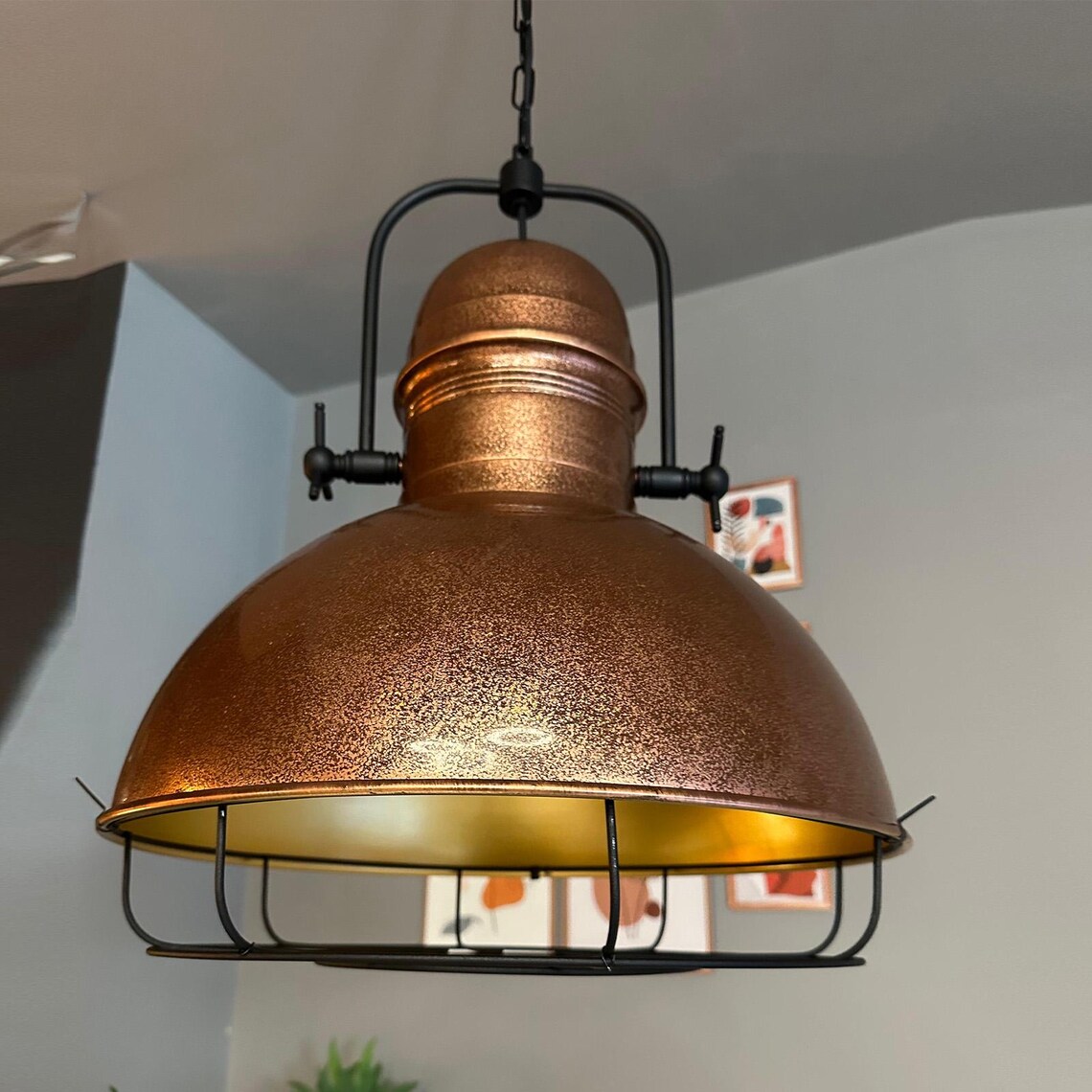 Copper Handmade Pendant Light | Vintage Rustic Light Fixture | Diameter ...
