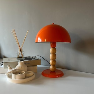 Mushroom Table Lamp With On/Off Button Contemporary Desk Lamp, Home Decor Modern, Vintage Bedside Lamp, Retro Minimal Design Industrial Lamp
