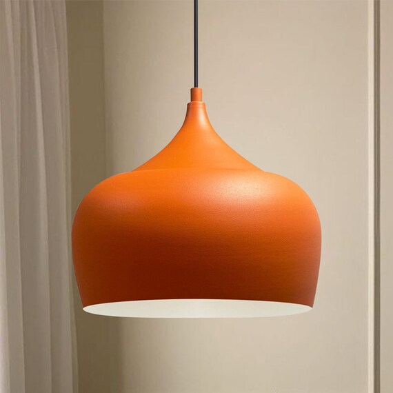 Verwant Lief Zielig Orange Ceiling Lamp Metal Pendant Light Diameter 31 Cm E27 - Etsy