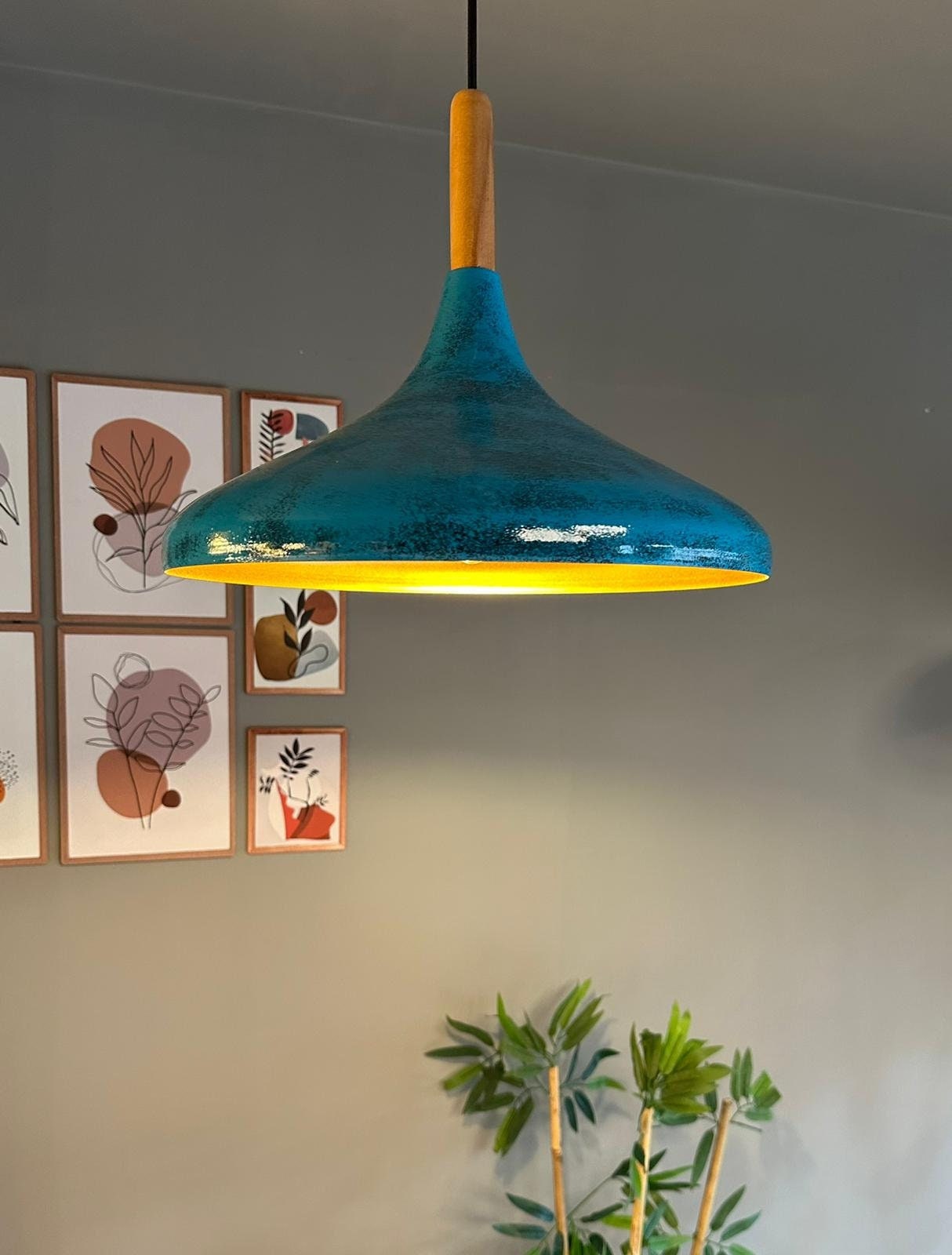 Wooden Pendant Light, 35cm Kitchen Hanging Lamp, Minimalist Lighting Modern  and Interior Design Light Nordic Scandinavian Ceiling Fixture 