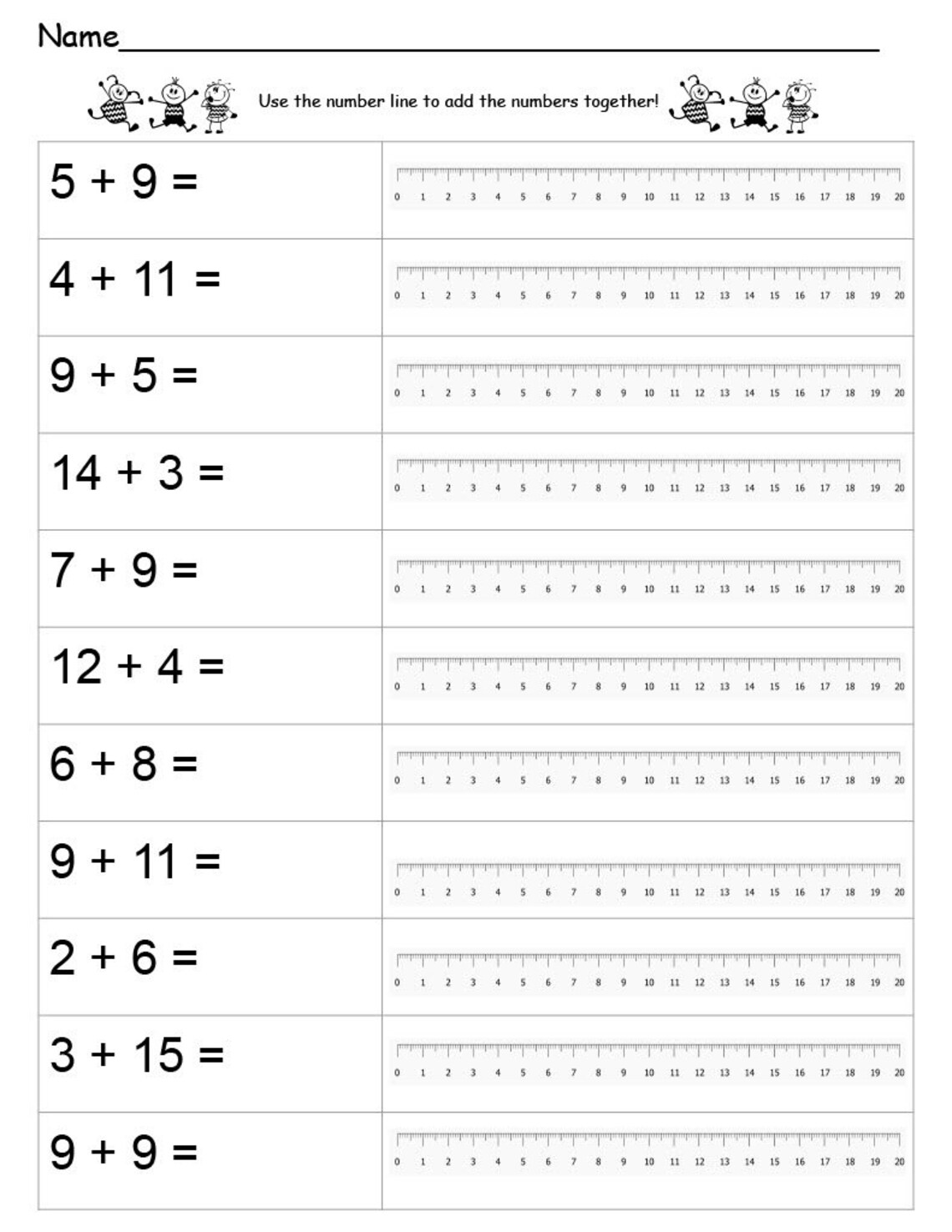 10 Printable Worksheets Number Line Addition Addition Using A Number 10 Printable Worksheets Number Line Addition Addition Using A Number