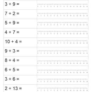 10 Printable Worksheets- Number Line Addition. Addition Using a Number ...
