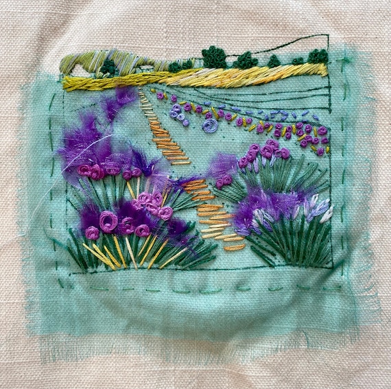 ラベンダー畑の刺繍キット - Etsy 日本