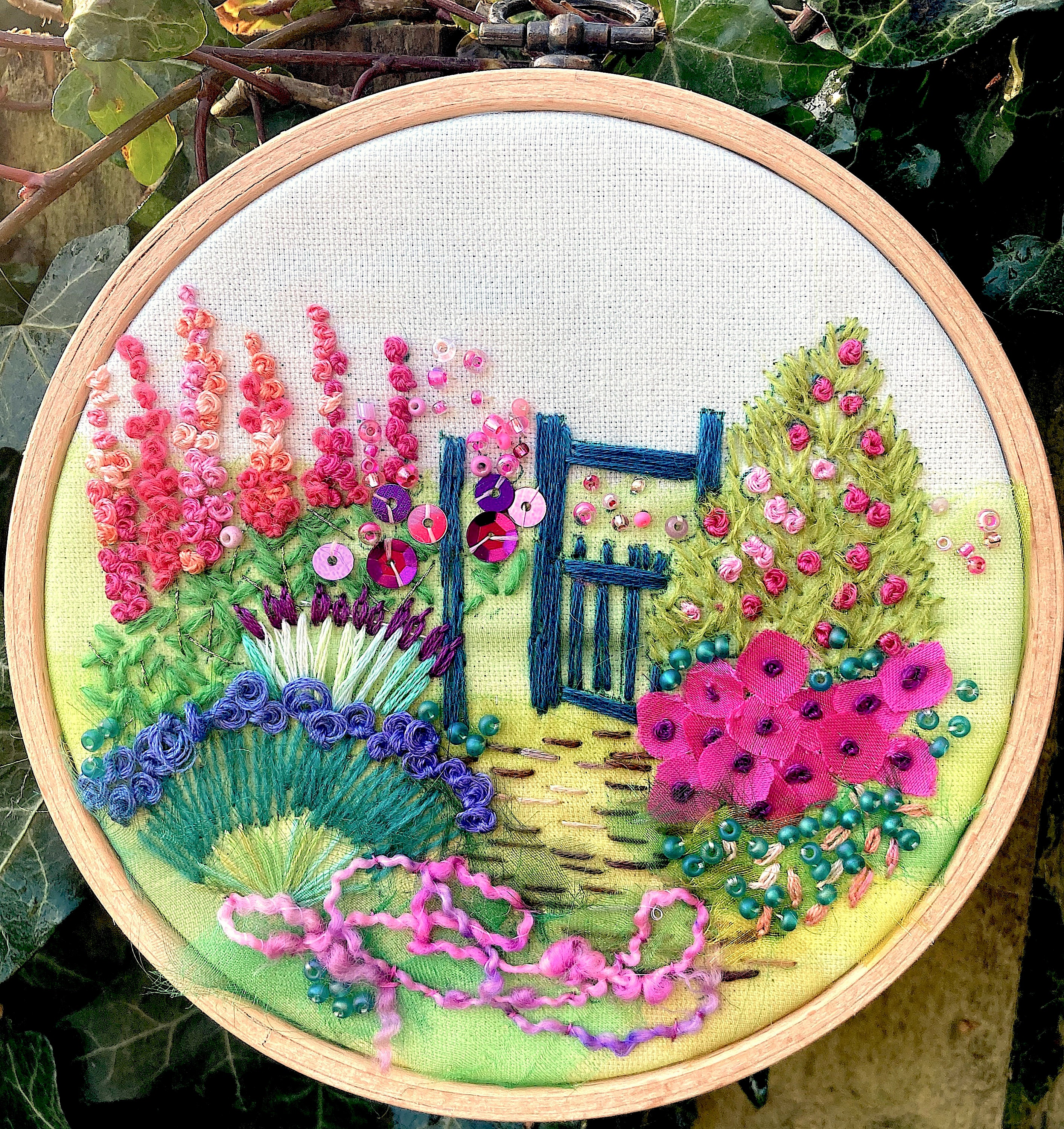 The Garden Gate Embroidery Kit Etsy