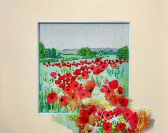 Poppies in a Field Embroidery Kit