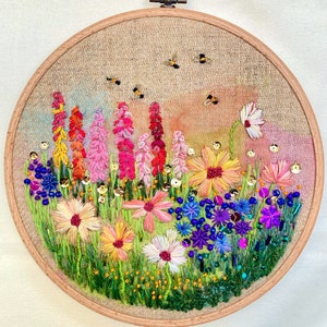 Cosmos and Snapdragons Embroidery Kit