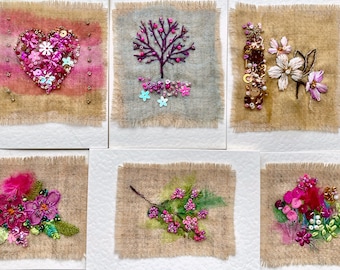 Kit de carte de broderie de fleurs de cerisier