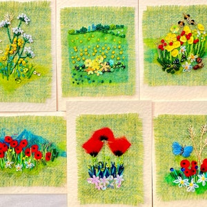 Kit de broderie de coquelicots et renoncules