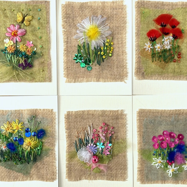 Daisy Meadow Embroidery Card Kit