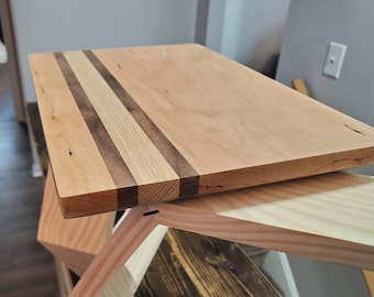 Hardwood serving / cutting  board. Maple, walnut and oak all handmade by me!