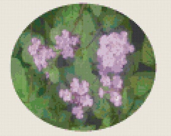 Schema punto croce floreale primaverile rosa