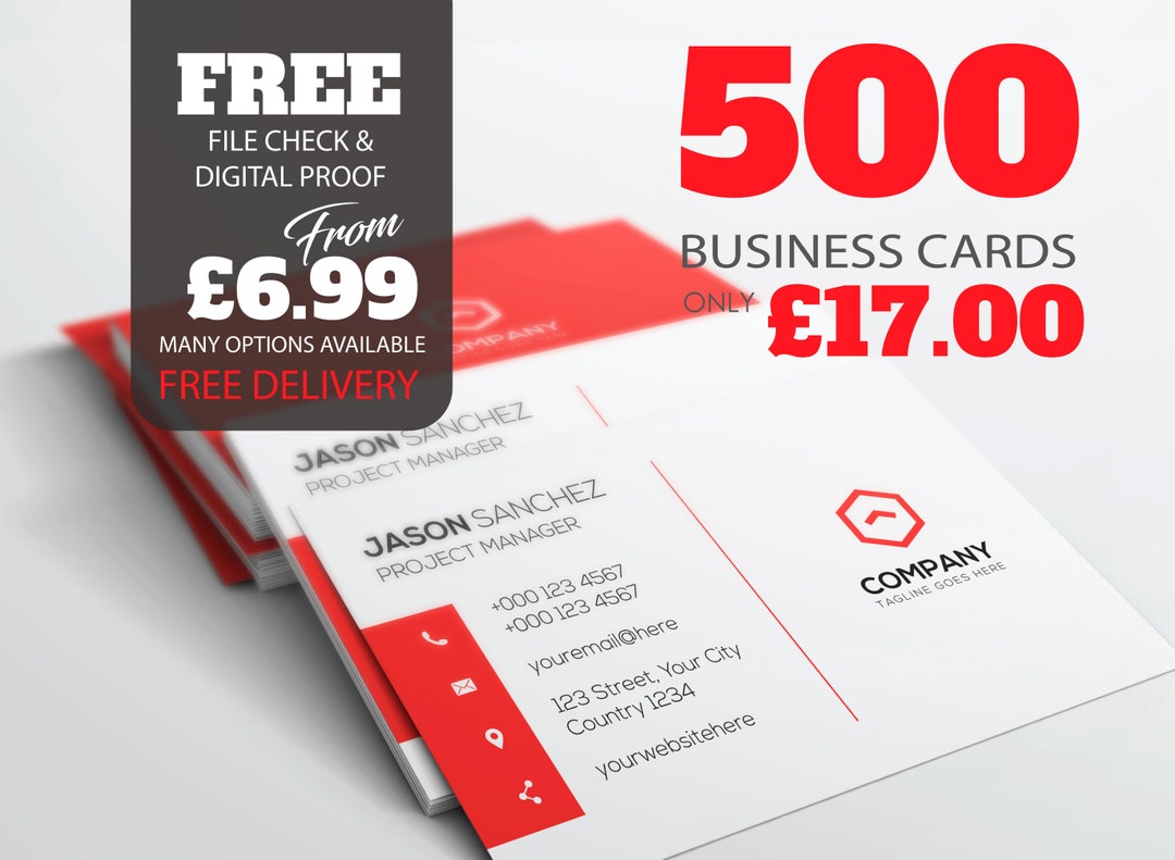 Business Cards Print Full Colour Business Cards UK Calling Etsy UK