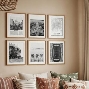 Digital Madison Wisconsin Print, Black And White Madison Map Decor, Madison WI Wall Art Photos, Madison Gift Pictures, Madison Travel Poster