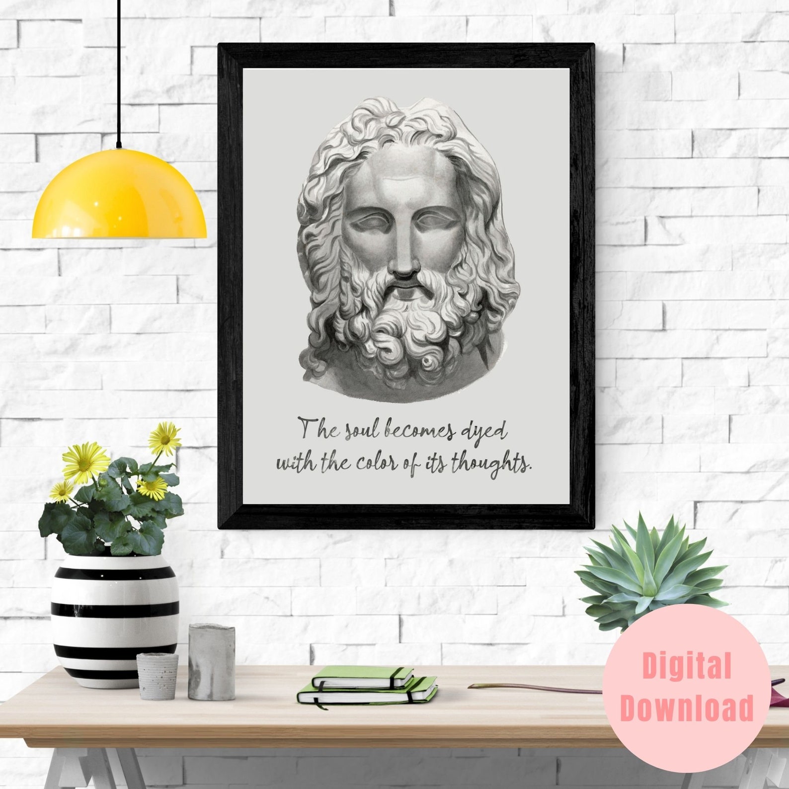 Stoic Inspirational Wall Art Prints Minimalist Greek Wall Art Etsy