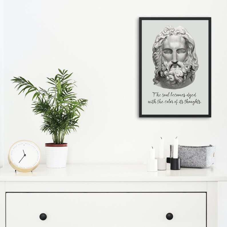 Stoic Inspirational Wall Art Prints Minimalist Greek Wall Art Etsy