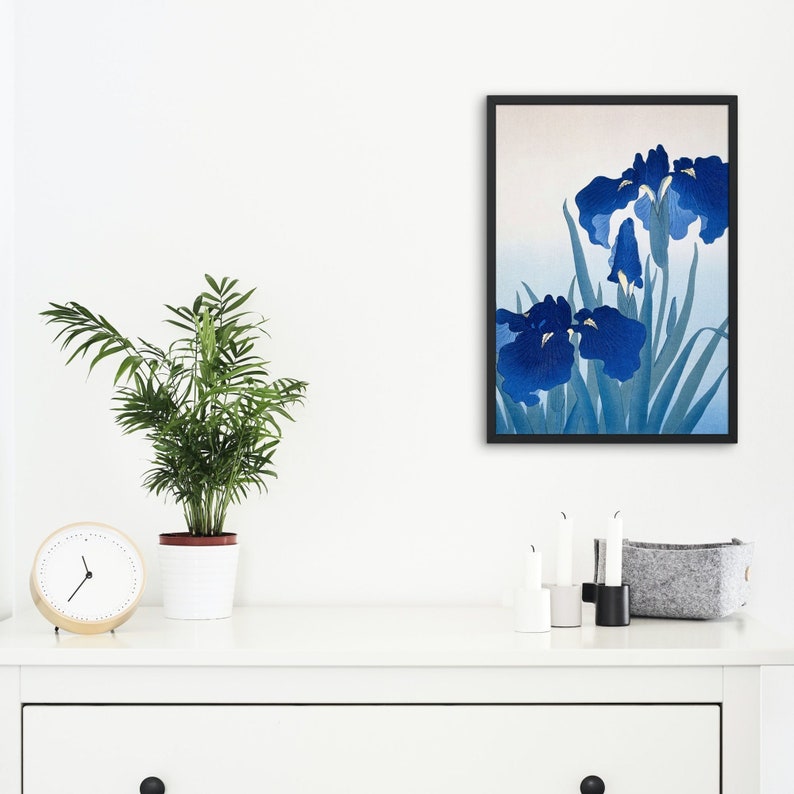 Blue Flower Wall Art Print Garden Printable Colorful - Etsy