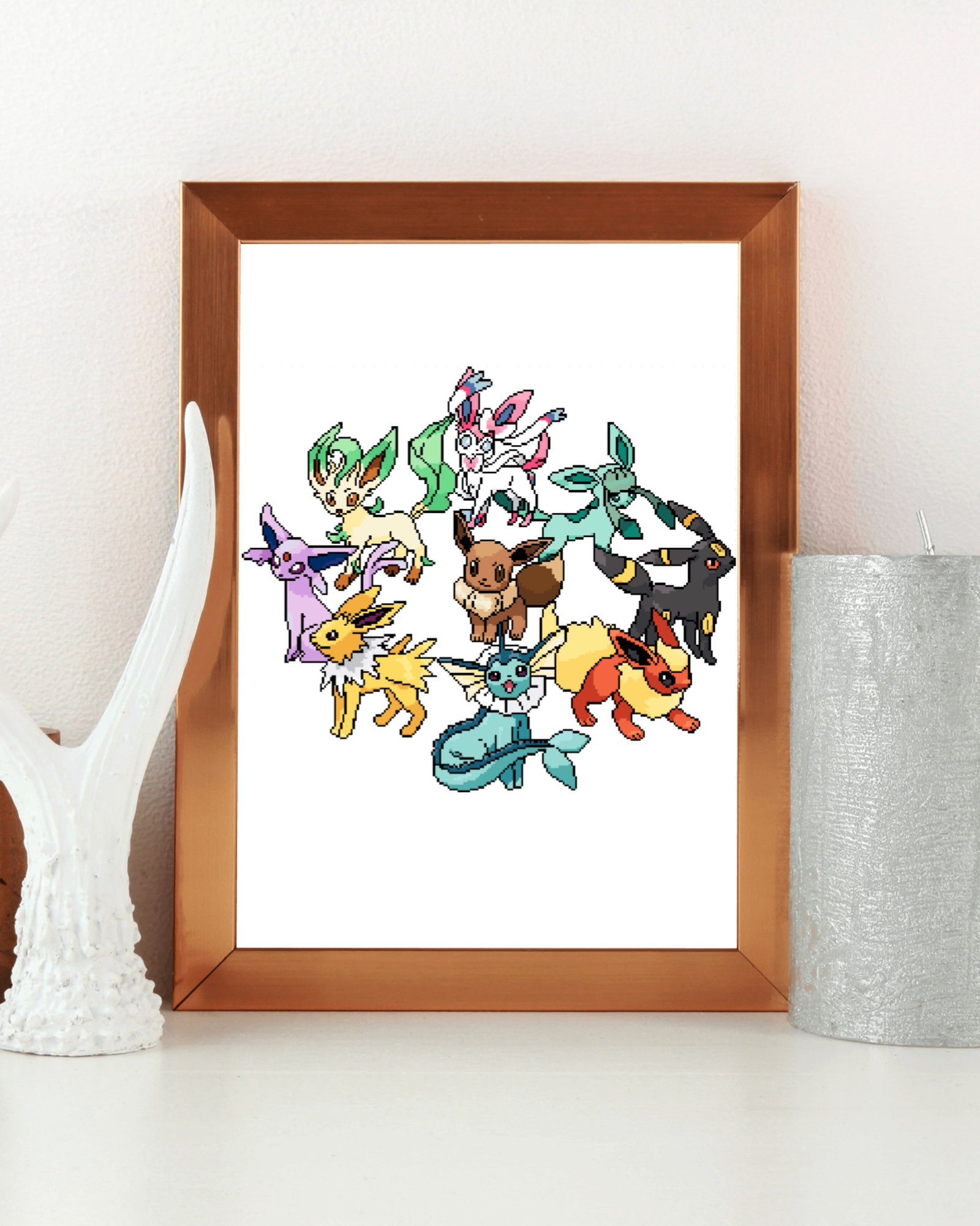 Pokémon Eevee Evolutions eeveelutions Cross Stitch Pattern Etsy