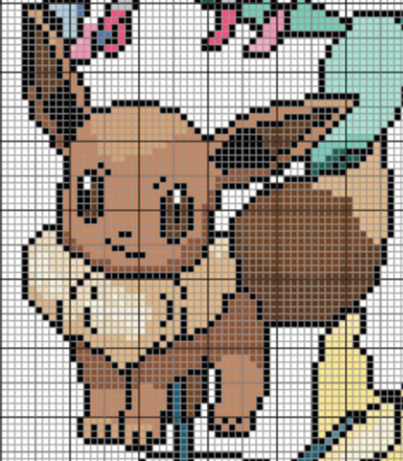 Pokémon Eevee Evolutions eeveelutions Cross Stitch Pattern Etsy