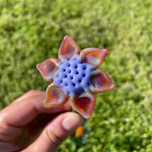 Glass Flower; Handmade; Plant Stake, Decor