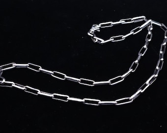 スターリングシルバーの有刺鉄線チェーンネックレス、ユニセックス