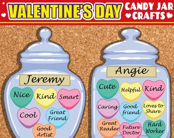 Valentine's Candy Jar Craft | Kindness Activity, Bulletin Board (Digital Download)
