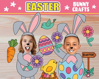 Easter Craft for Bulletin Board & Decor | Easter Bunny Yourself Face Photo Craft | Add your Own Photo Picture | Build Easter Bunny Activity