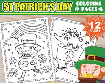 St Patrick’s Day Coloring Pages for Kids | 12 Unique pages | Printable St Patricks Activities for Children