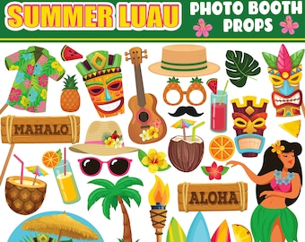 Tropical Photo Props Aloha Party Decorations Luau Party - Etsy