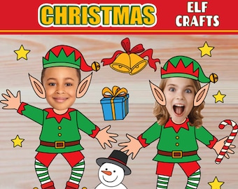 Kerstknutsels voor kinderen | Elf YourSelf DIY kerstpapier |Voeg je eigen foto/afbeelding toe | Kerstdecoratie elfenfeest | Elfenfoto's