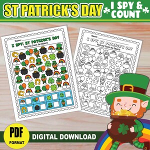 St Patrick's Day I Spy Game PRINTABLE St Patricks Day Activities for ...