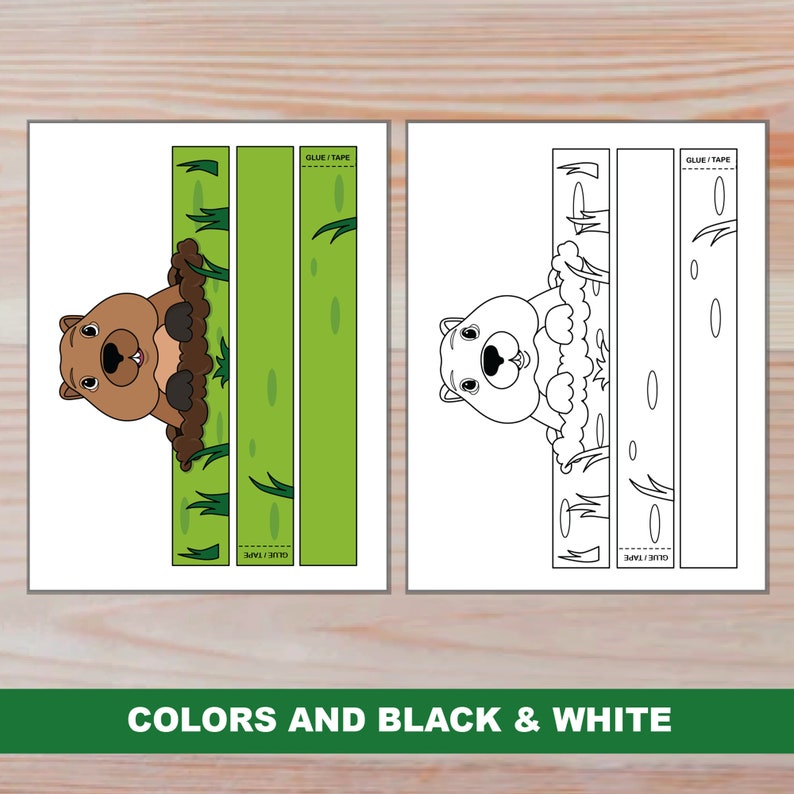 Groundhog Day PRINTABLE Activities and Craft for Kids Groundhog Paper