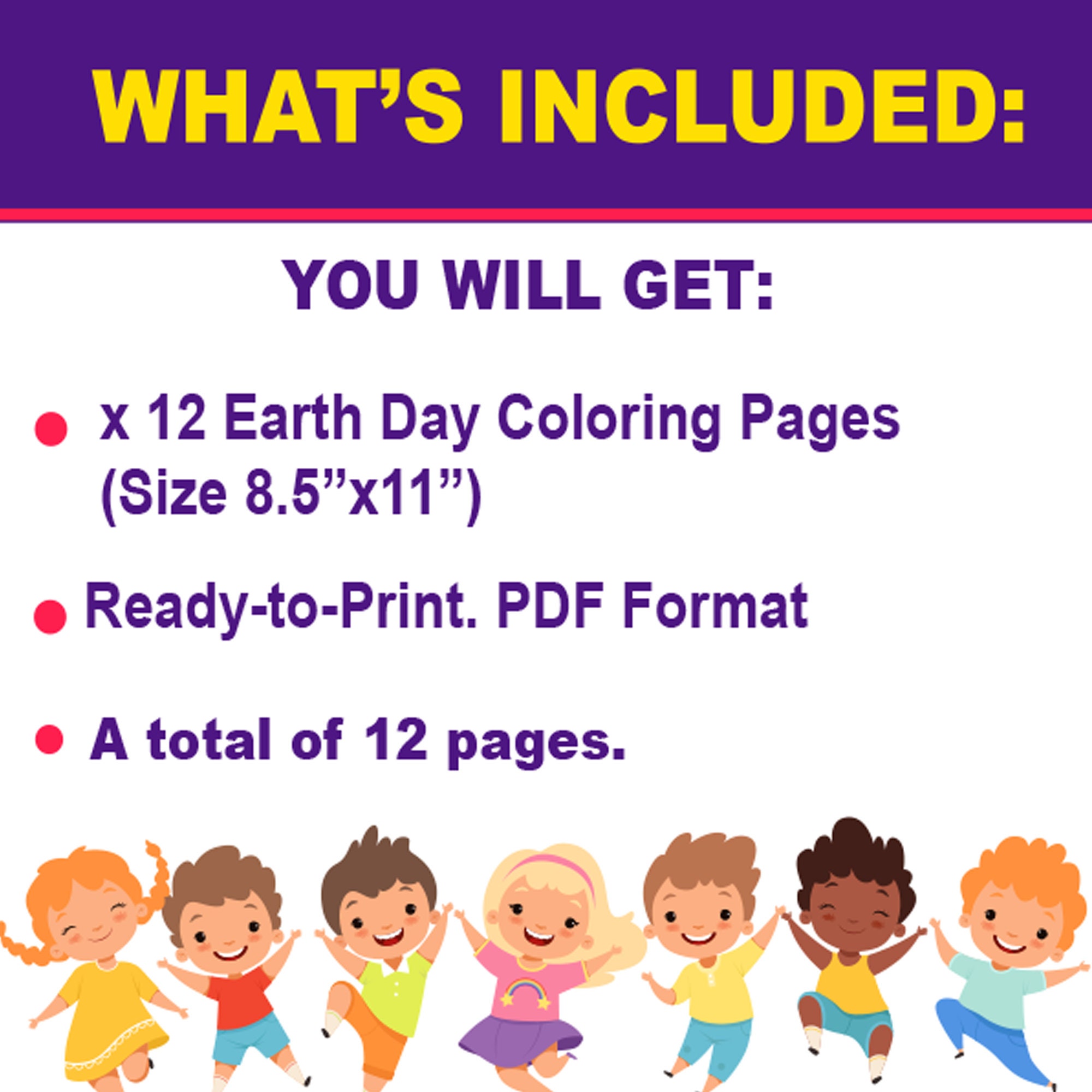 Earth Day Coloring Pages for Kids 12 Unique Sheets PRINTABLE Earth Day ...