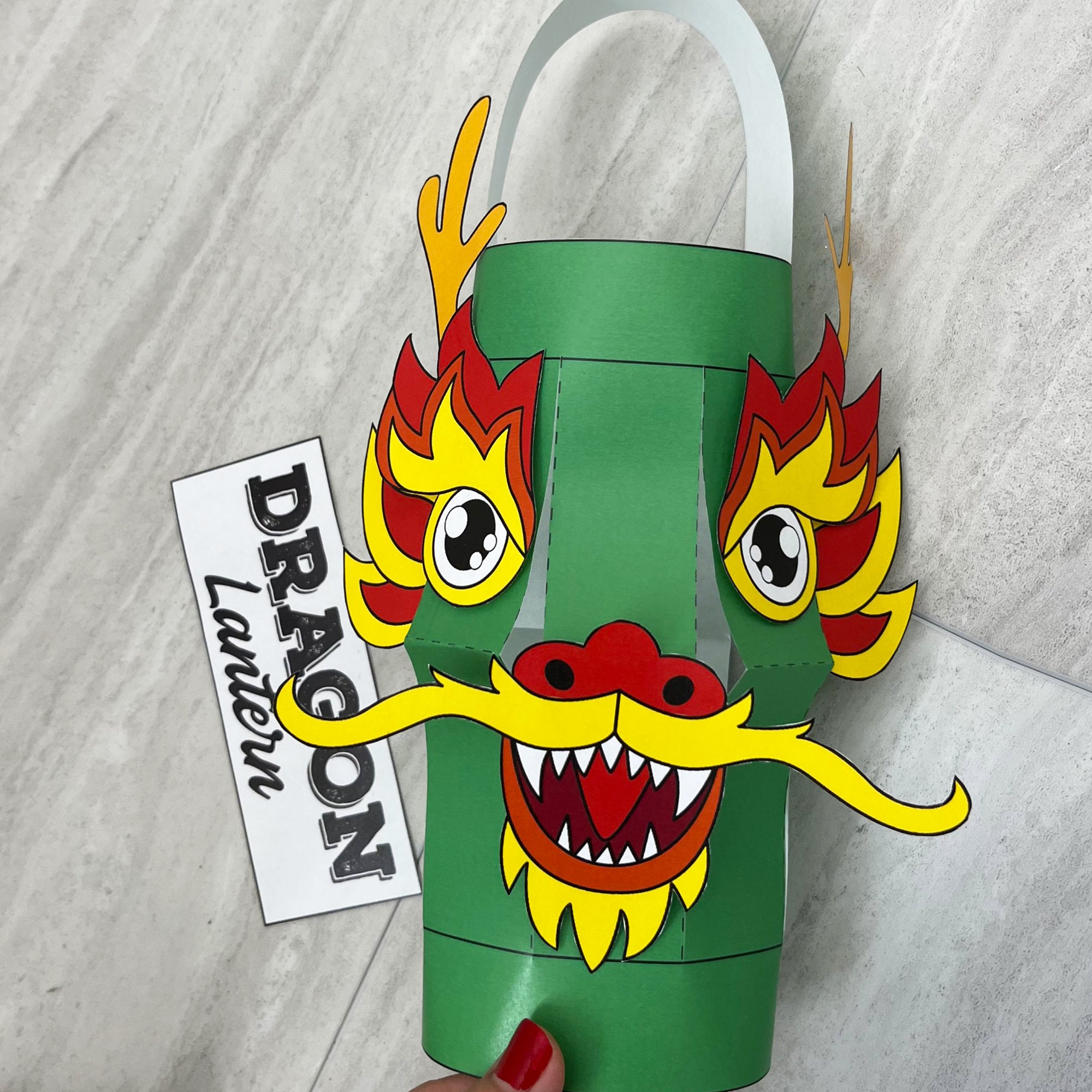 Dragon Paper Lantern Crafts Chinese New Year PRINTABLE Year of the