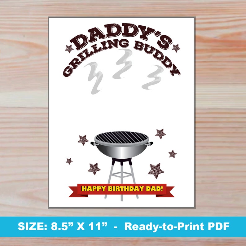 Dads Birthday Handprint Art BUNDLE Baseball, Grill, Footsteps Happy ...